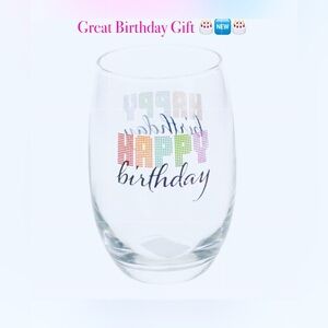 “Happy Birthday” Cristar Clear Wine Glass  🎂🆕🎂